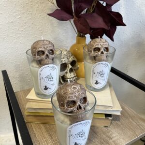 forest skull pohárgyertya